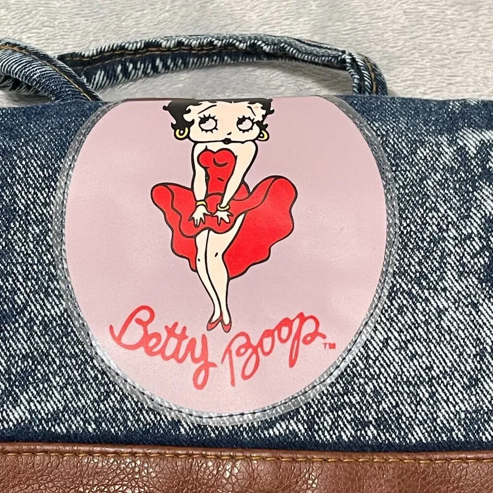 Vintage Betty Boop Backpack Womens Small Blue Denim Blinking Light Up and Sound